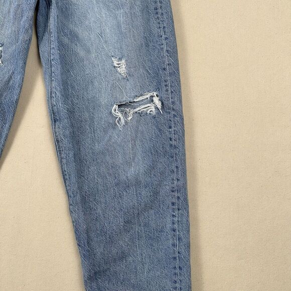 American Eagle‎ Relaxed Mom Jeans Women’s 2 Regular Blue Denim Distressed - Picture 4 of 16